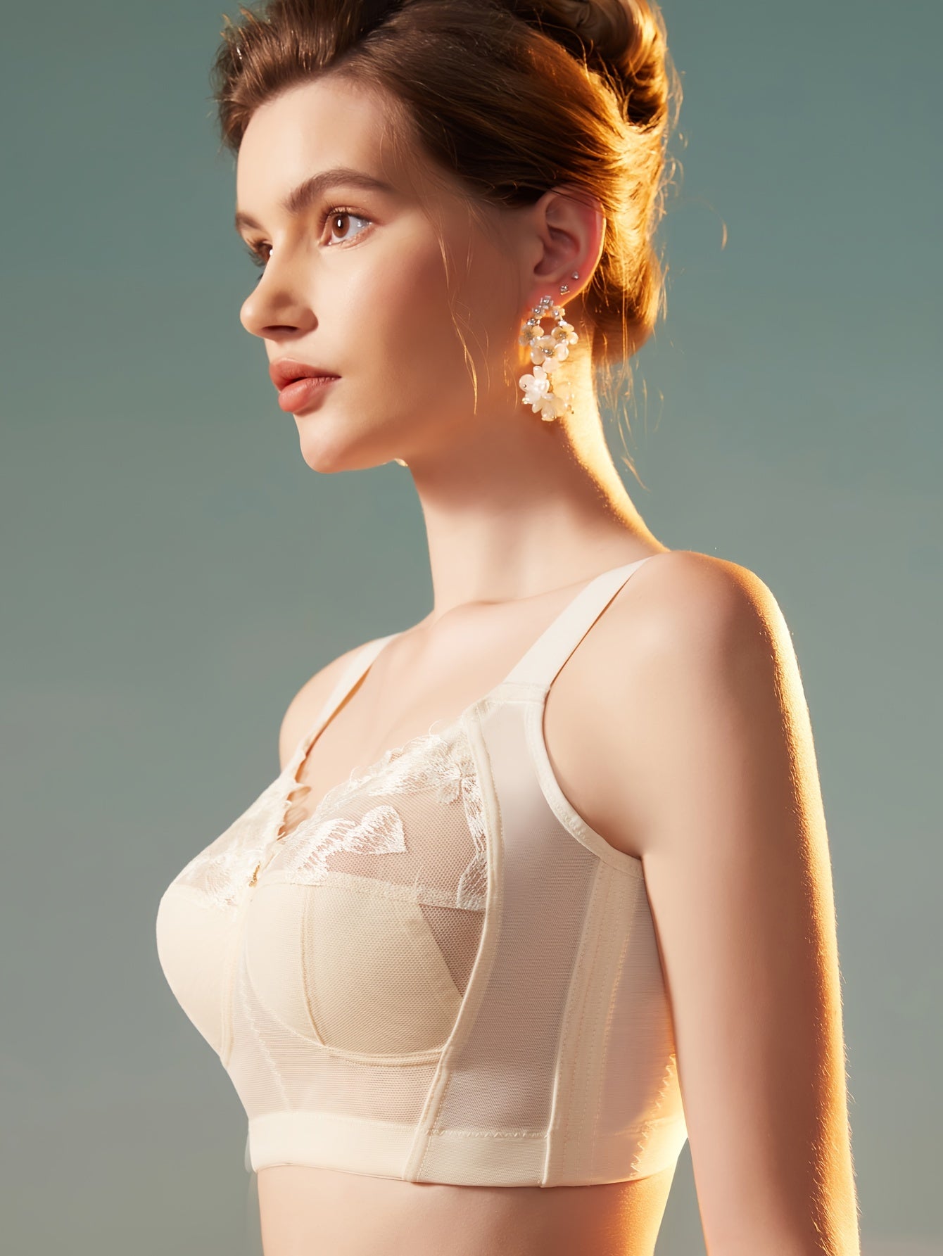 Elegant Lace Full Cup Wireless Everyday Bra TJR8M5D