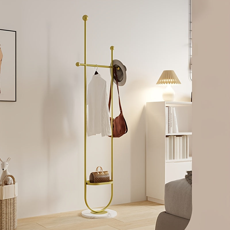 Elegant Metal Coat Rack with Shelf-P14I