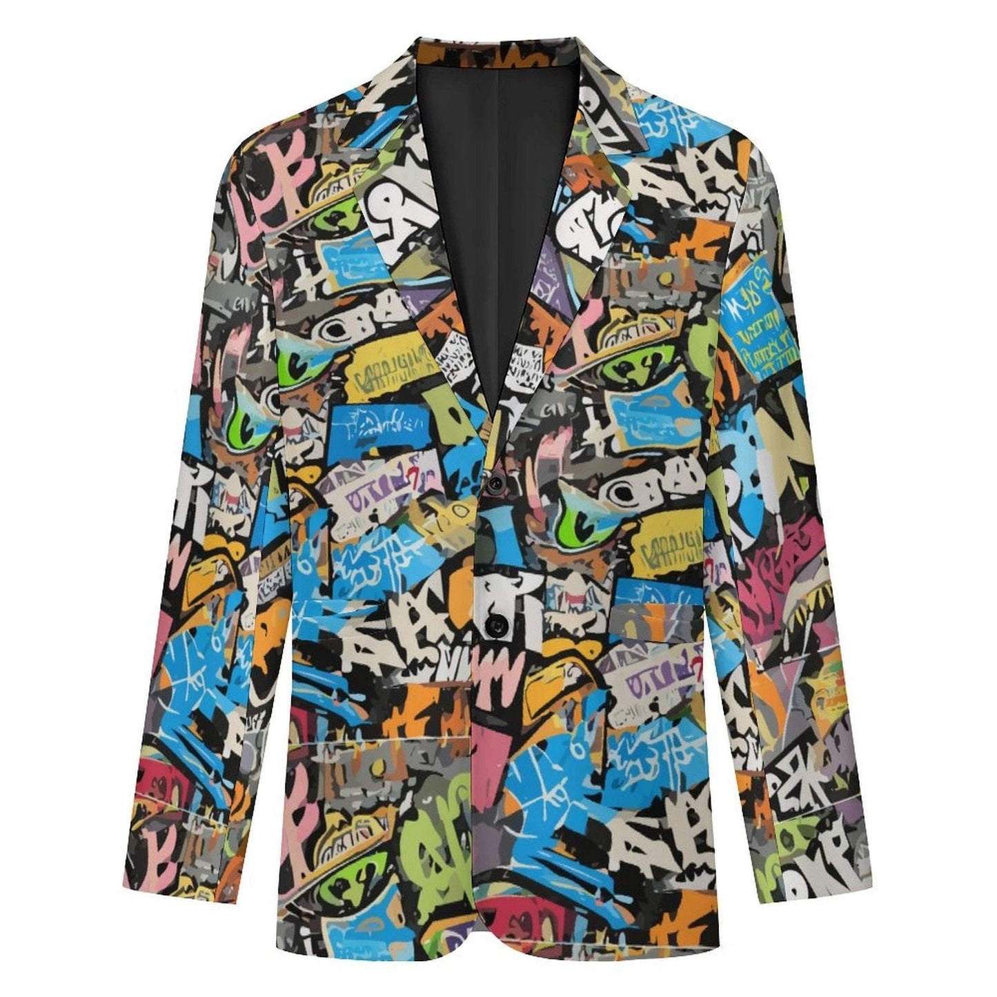 Maximalist AOP Two-Button Suit | 260gsm British-Fabric Blazer + Trouser Set — Silk-Lined Statement Formalwear for Weddings, Galleries