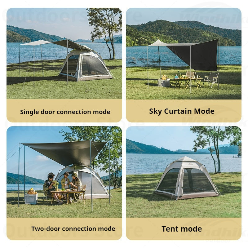 Naturehike ANGO PLUS Automatic Tent Upgraded Portable Lightweight 3-4 Persons Quick Opening Tent Camping Park Canopy Tent Integrated Tent Waterproof