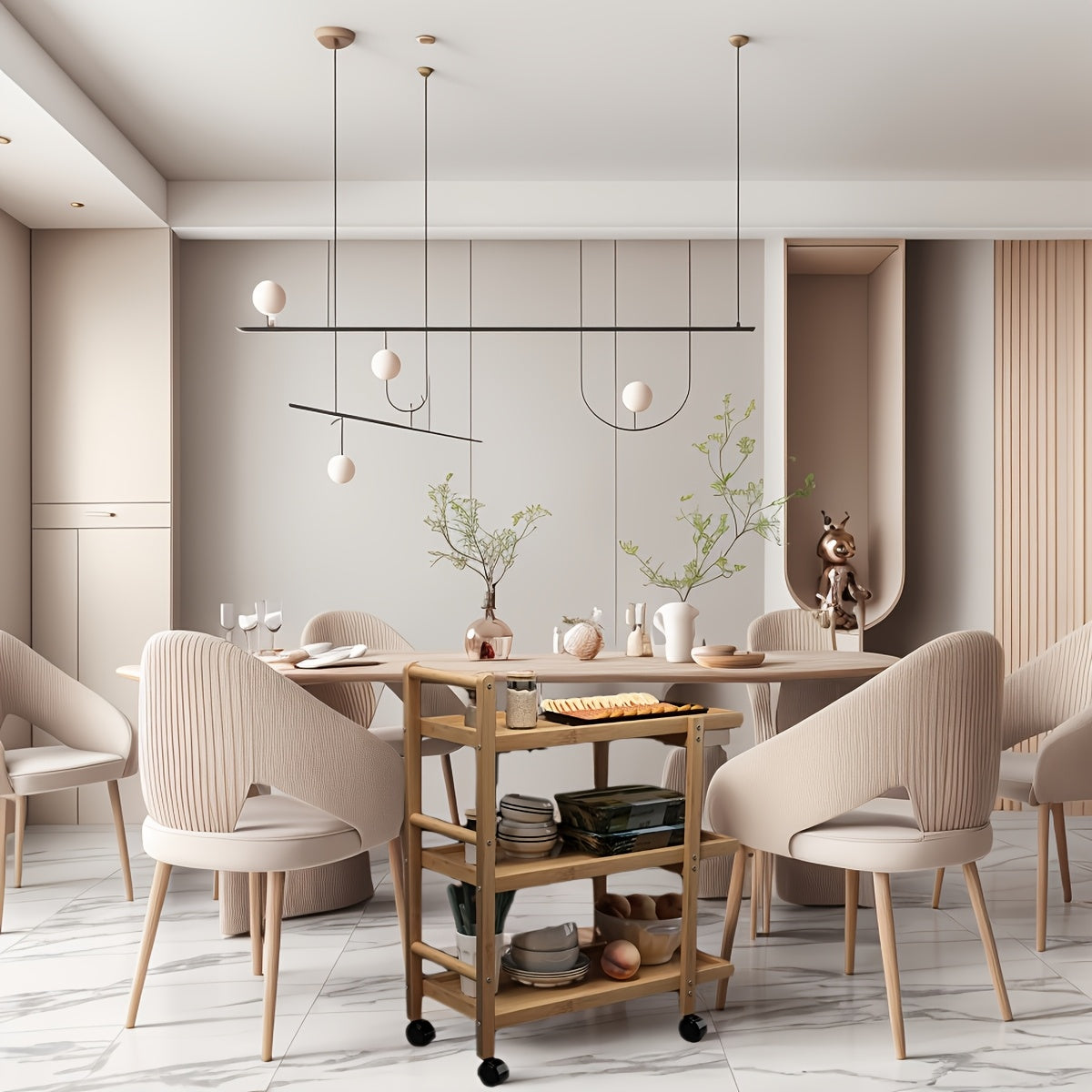 Bamboo Kitchen Storage Cart - M3NK