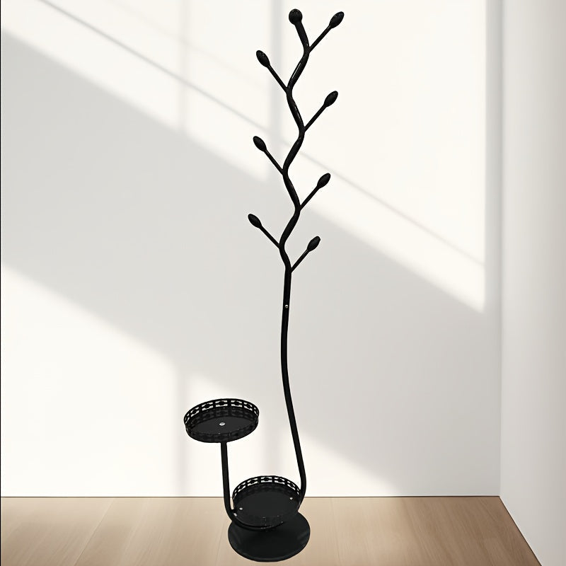 Freestanding Metal Clothes Rack with Shelf for Home TJR5K7Y