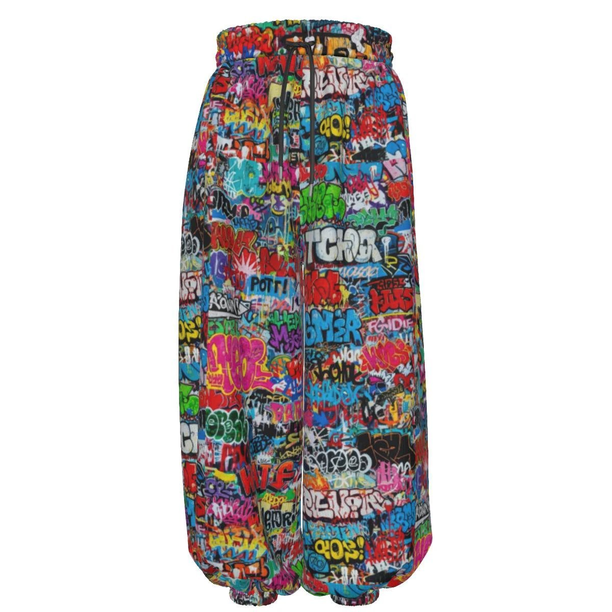 Maximalist AOP Unisex Lantern Pants | Carrot-Cut Tapered Trousers with Elastic Waist — Festival, Floaty Summer & Statement Streetwear Bottoms (XS–3XL)