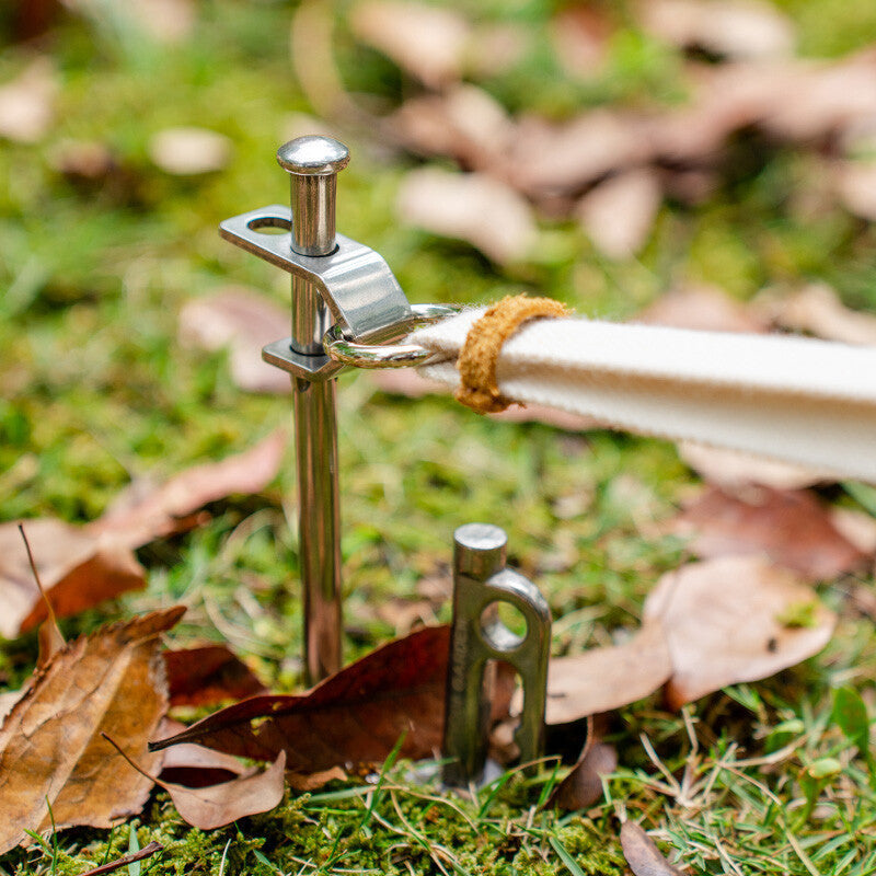 Mobi Garden Pet Ground Nail Portable Lightweight Outdoor Tent Peg For Pets Dog Leash Double Ground Nail Pegs Stake Design Stainless Steel Fixed Nail Camping Accessories