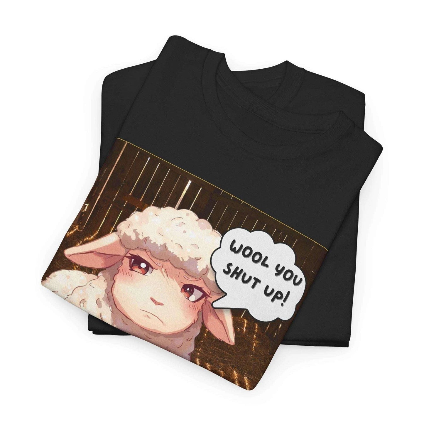Wool You F-Caw-F | Anime Meme Graphic Tee — Chaotic Barnyard Humor T-Shirt for Internet Culture