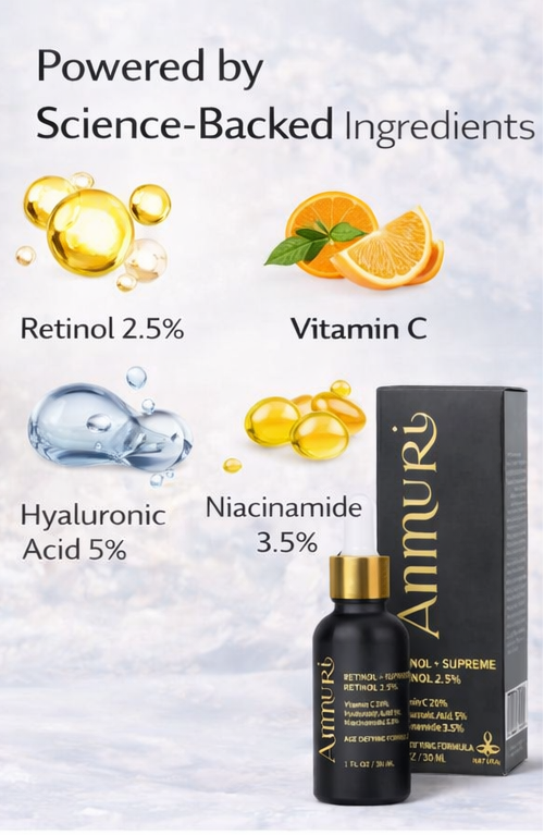 Ammuri Retinol 2.5% Supreme Serum – Gentle Anti-Ageing Treatment | 30ml