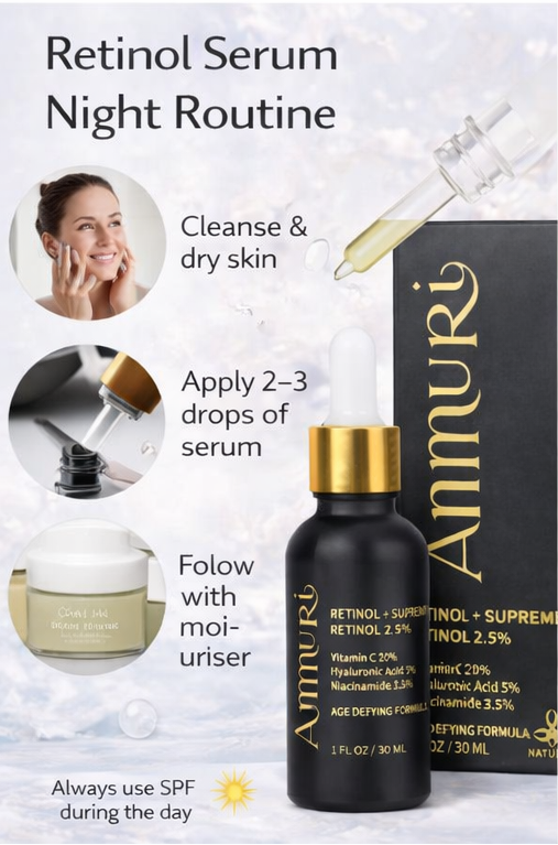 Ammuri Retinol 2.5% Supreme Serum – Gentle Anti-Ageing Treatment | 30ml