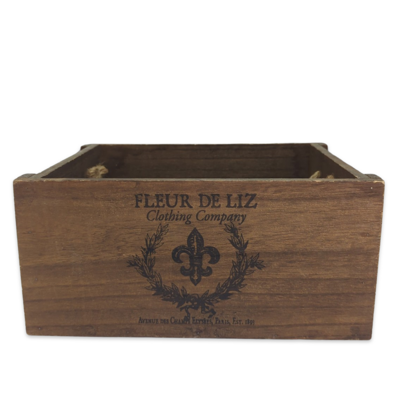 Fleur de Liz Vintage Wooden Crate