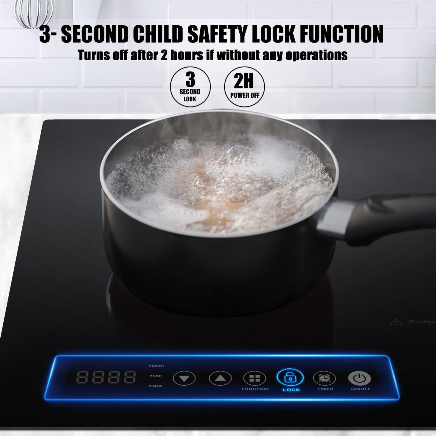 Fogatti RV Electric Induction Cooktop Double Burner