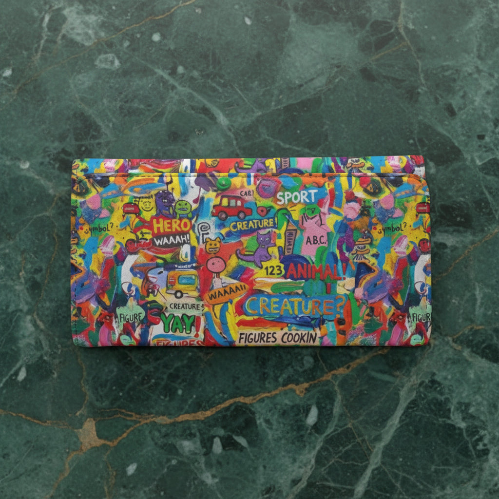 Vibrant Carnival Map Foldable Wallet | All-Over Print | Bold Festival Accessories