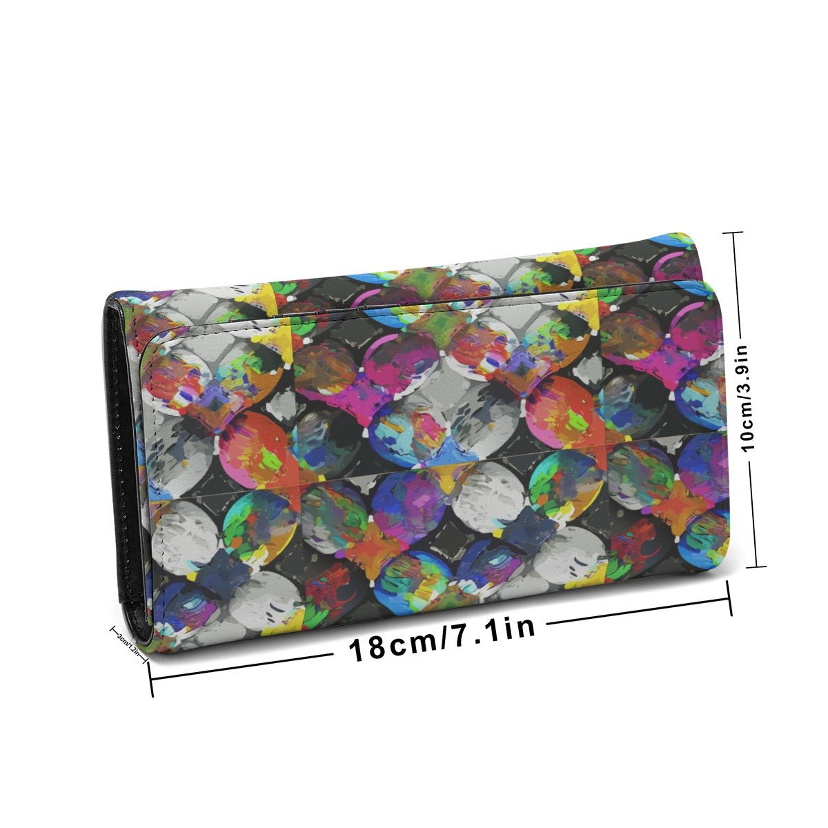 Gem Pebble Mosaic Foldable Wallet — Painted Stone Cluster AOP Multi-Card Carry, Pocket-Size Wearable Art