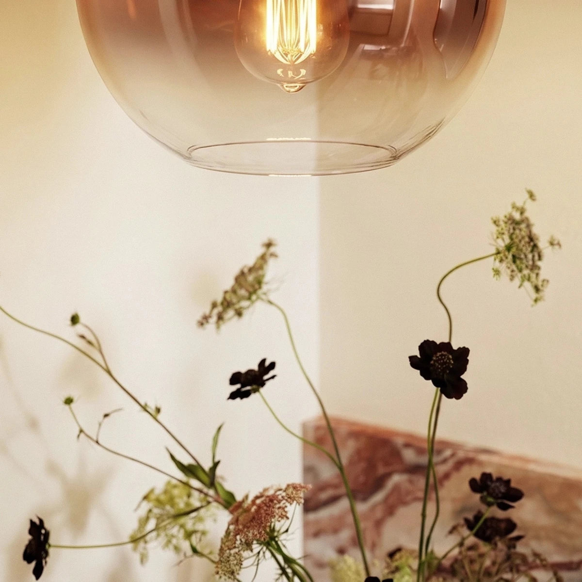 Modern Glass Pendant Light With Spherical Diffuser
