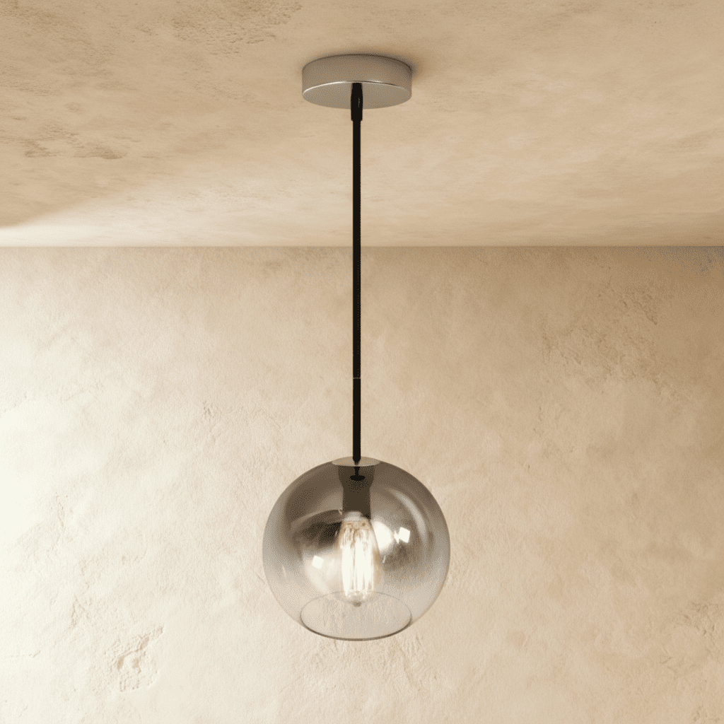 Modern Glass Pendant Light With Spherical Diffuser