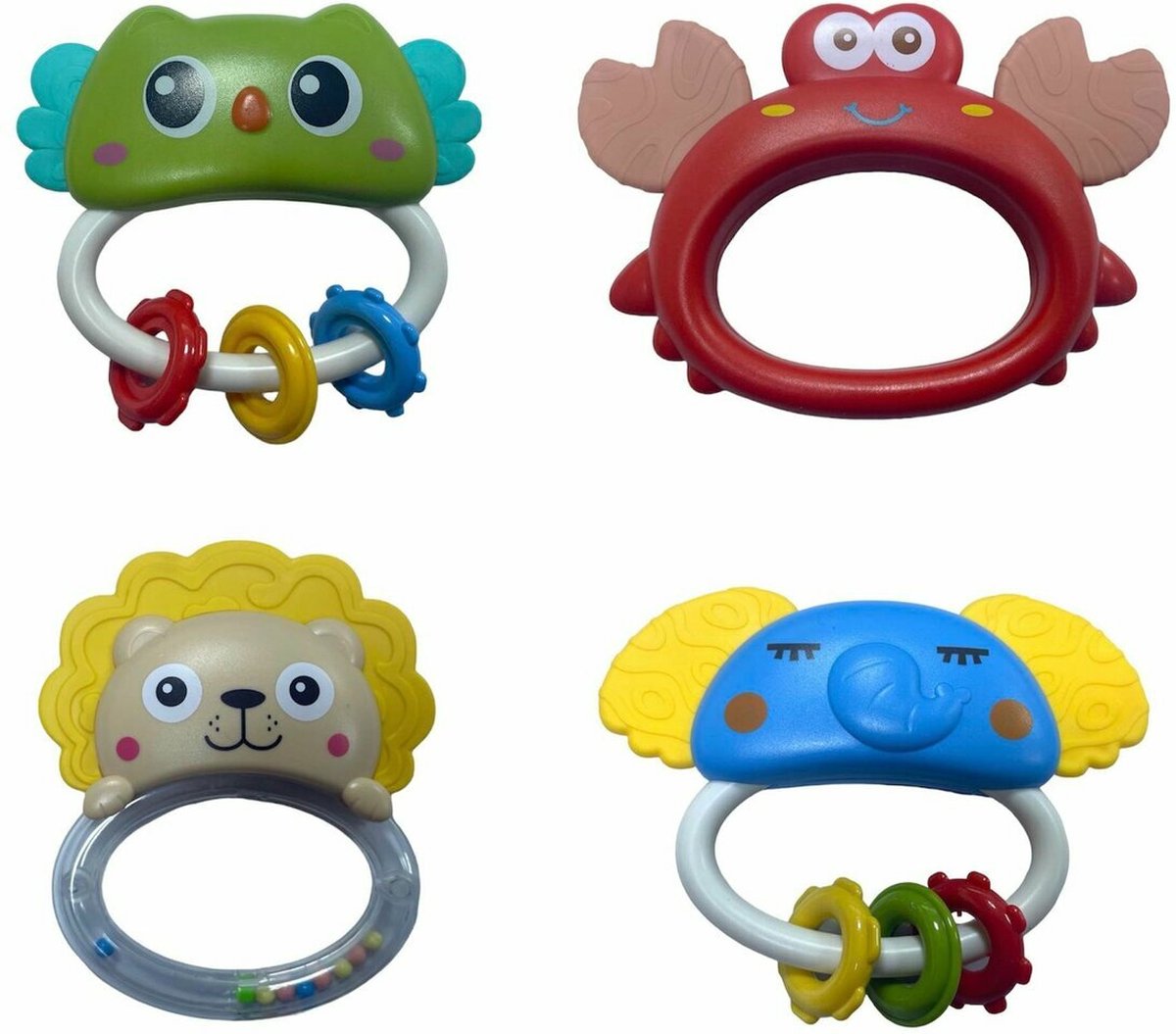 Baby rammelaar set - Bijtring - Tafelbel - 4 stuks - Baby Handbell