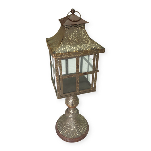 Galvanized Birdhouse Lantern