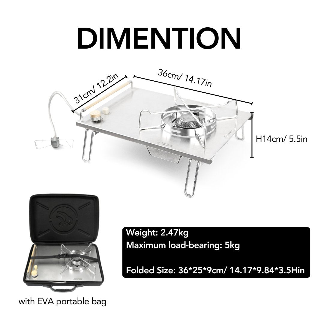 GeoHeat Desktop Folding Remote Gas Stove