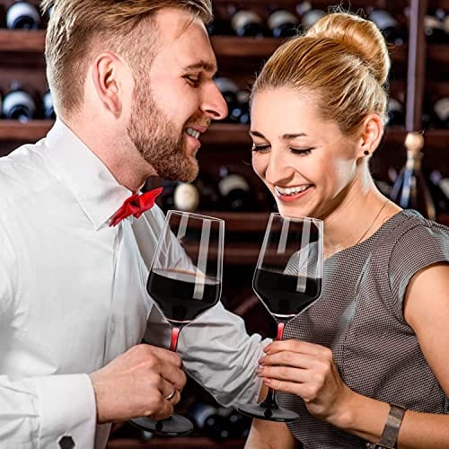 GIFORYA Wine Glasses Set of 4,13 OZ Crystal Clear Wine Glasses, Long Stem Red & White Wine Glasses for Daily Use or Birthday Gift, Lead-Free Premium Drinking Glassware