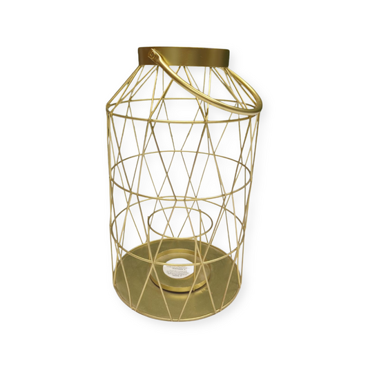 Gold Geo Frame Lantern with Handle