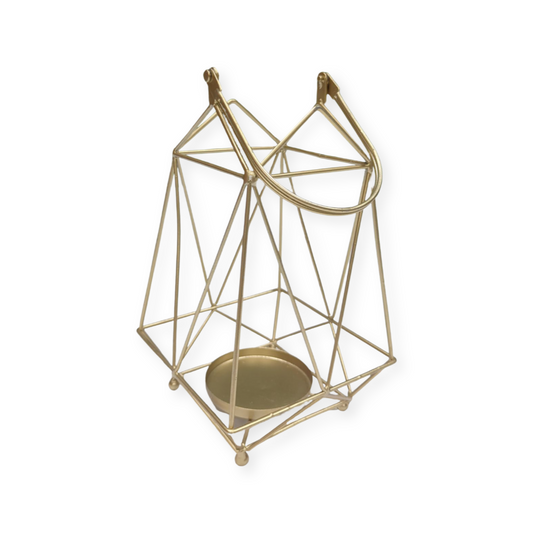 Gold Square Geo Lantern