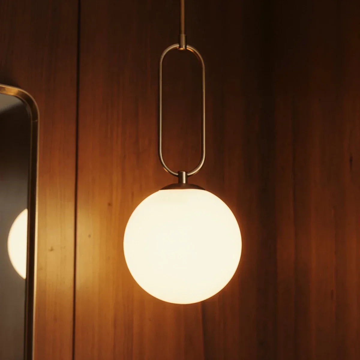 Natural Marble Gong Pendant Light With Warm Light Glow
