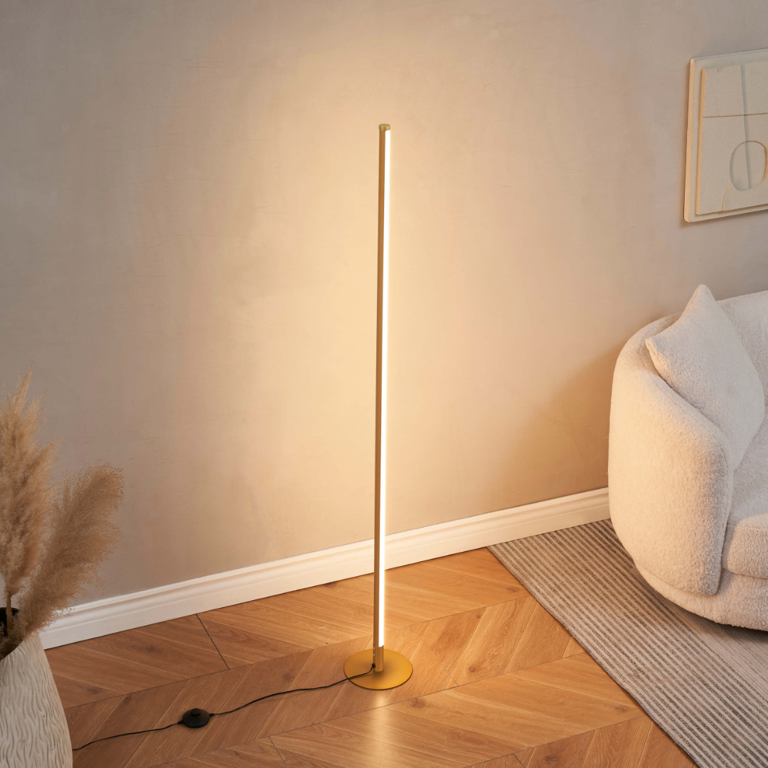 Dimmable RGB LED Corner Floor Lamp With Remote Control