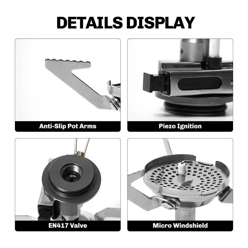 GreenPeak Gas Stove with Electric Ignition | 3oz |2800W