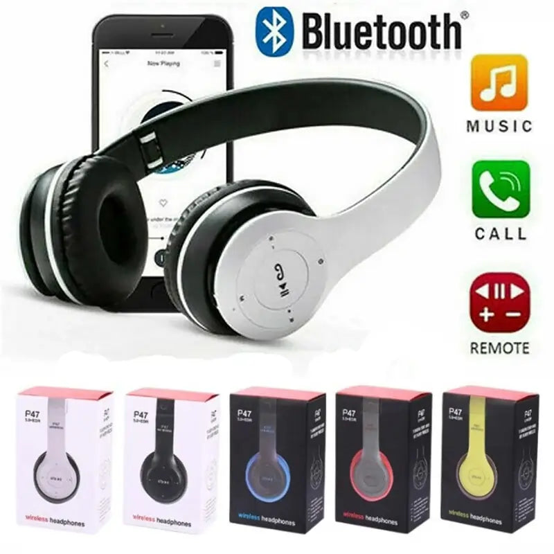Handsfree Wireless Noise-Canceling Bluetooth Headphones P47, Earphone Headset