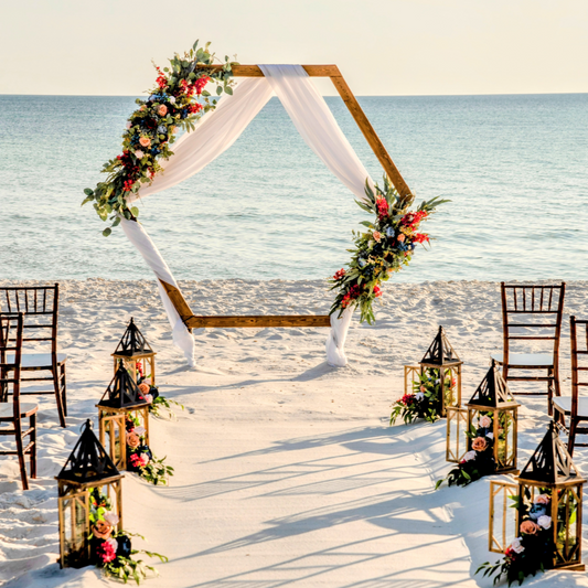 Wooden Hexagon Wedding Arbor