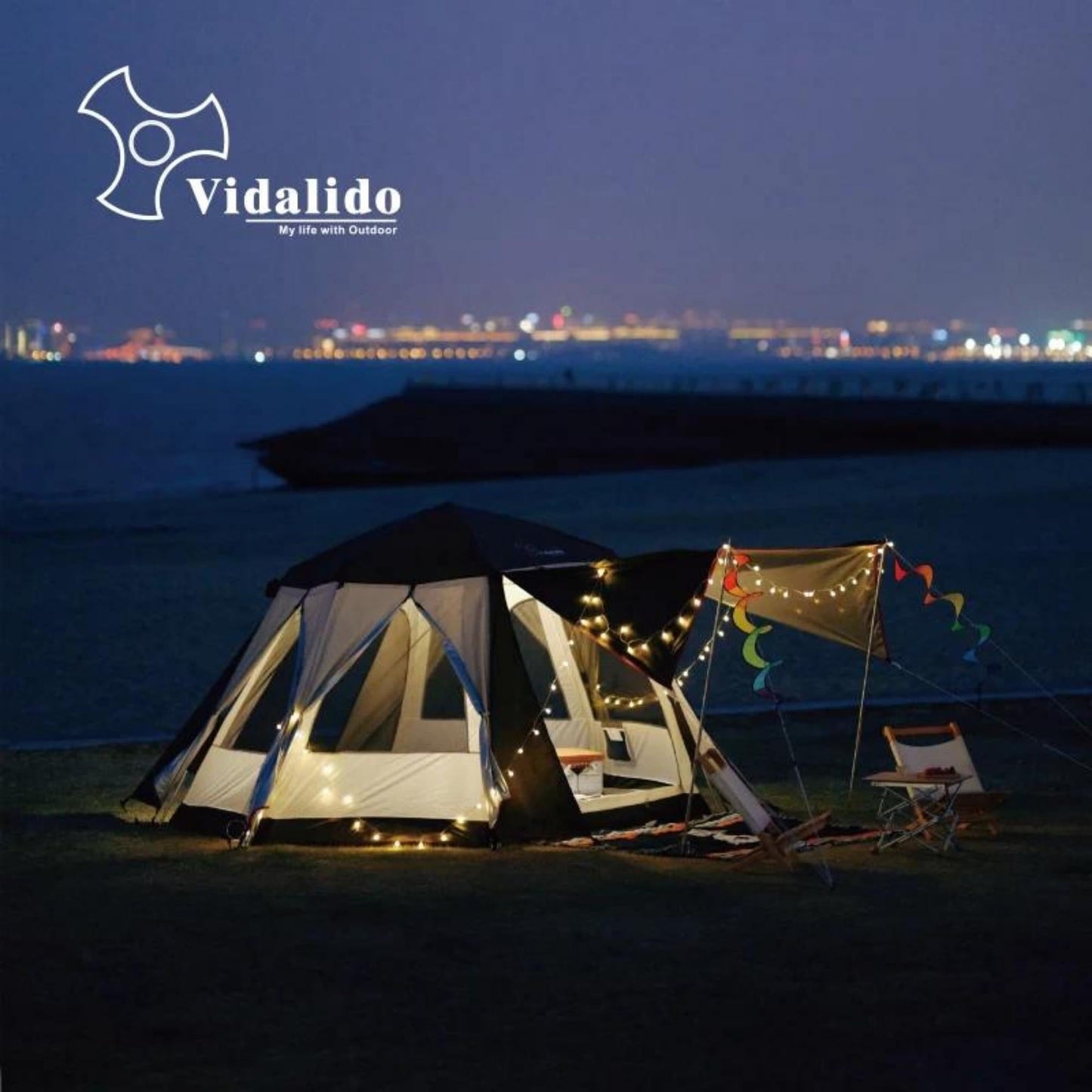 Vidalido Hexagonal Tent - Coffee