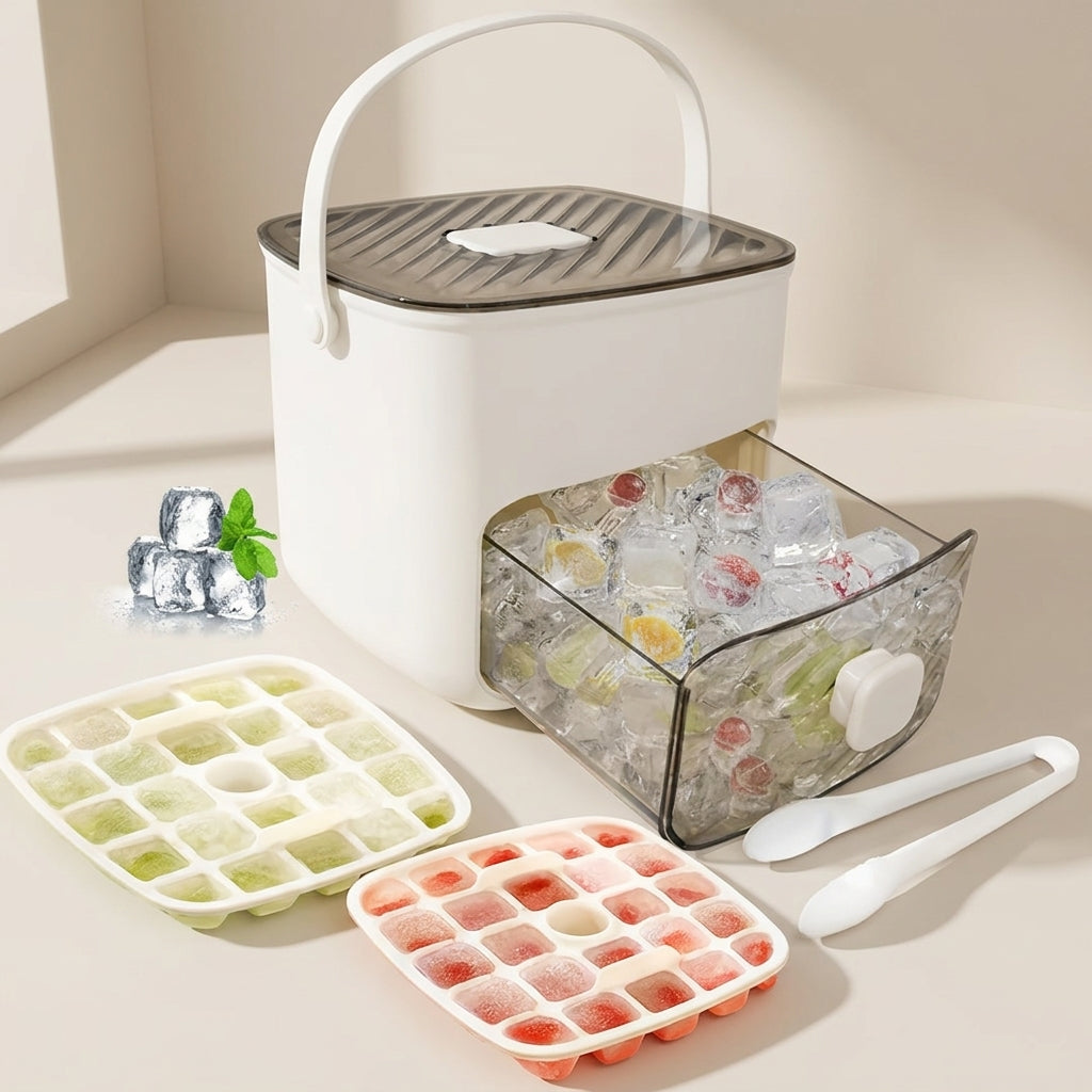 Ice Cube Tray Container, Press Release Design, Storage Drawer, Carry Handle