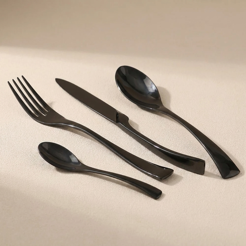 Dining Cutlery Set, Mirror Polished Finish, 4 Piece Set