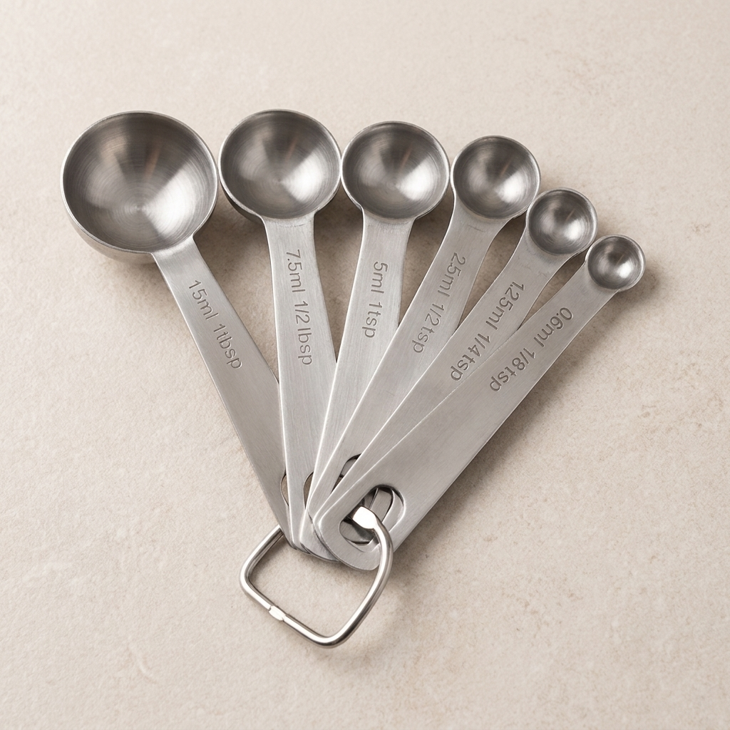 Measuring Spoon Set, 6 Piece, Metric Capacity, Hanging Handle