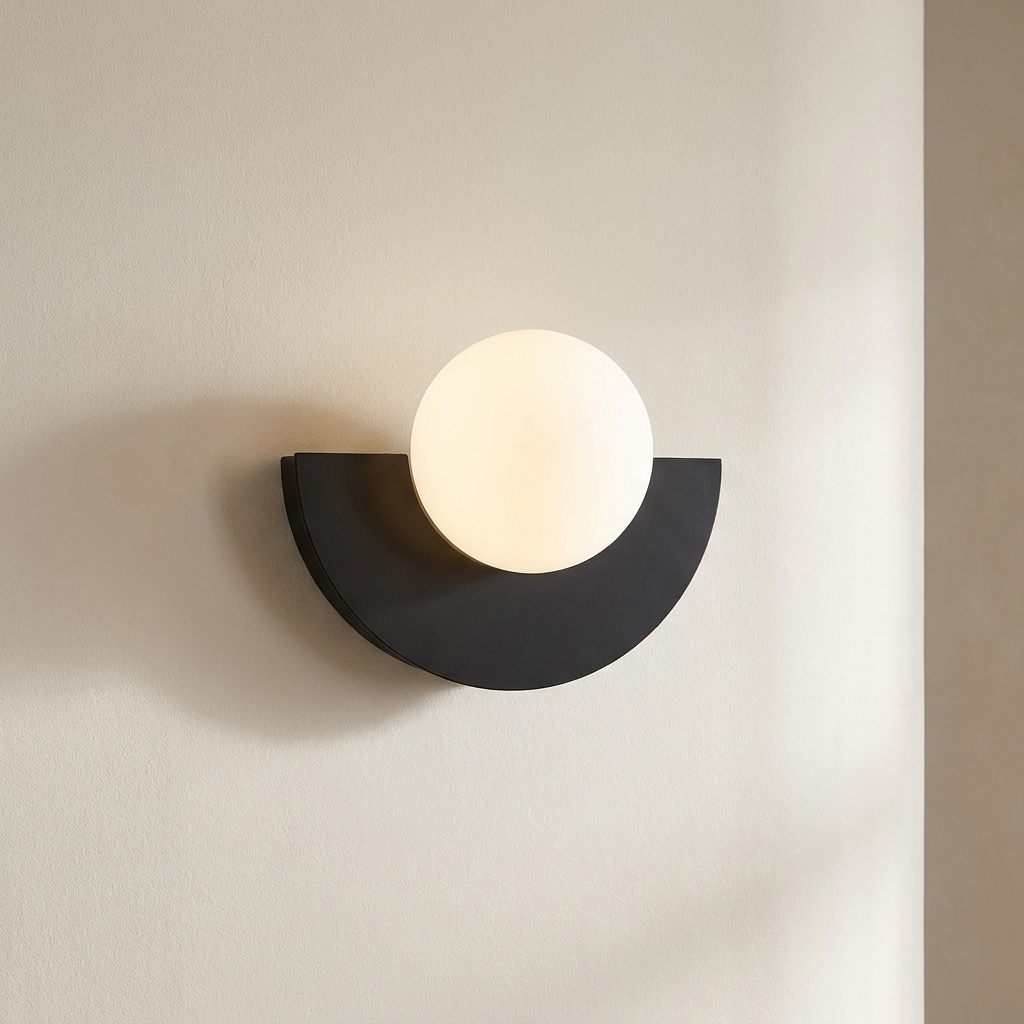 Wall Lamp Metal Half Moon LED Wall Sconce Modern Design