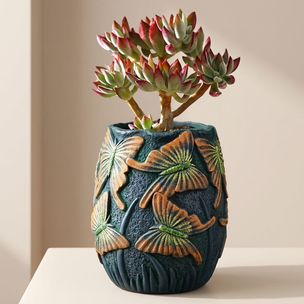 Decorative Planter Hand Painted Indoor Outdoor Flower Pot