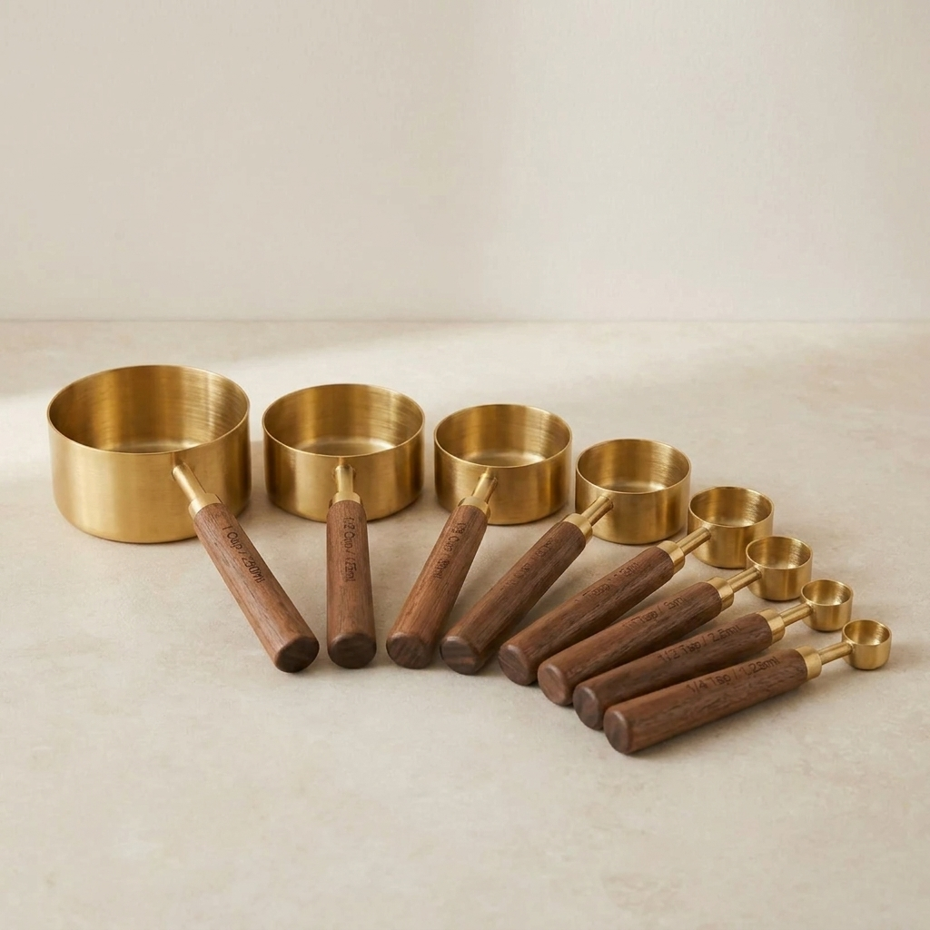 Measuring Cup and Spoon Set with Handles for Baking and Cooking