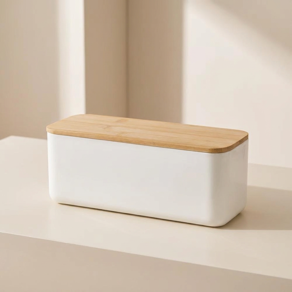 Kitchen Bread Box with Removable Lid Countertop Organizer