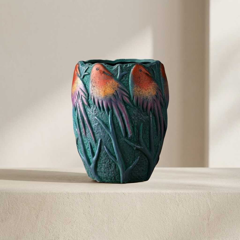Decorative Planter Hand Painted Indoor Outdoor Flower Pot