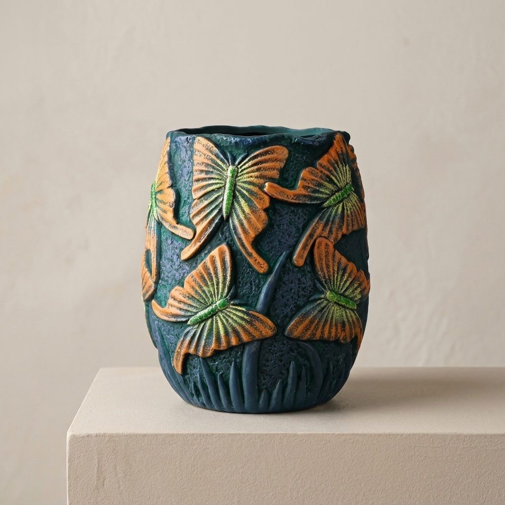 Decorative Planter Hand Painted Indoor Outdoor Flower Pot