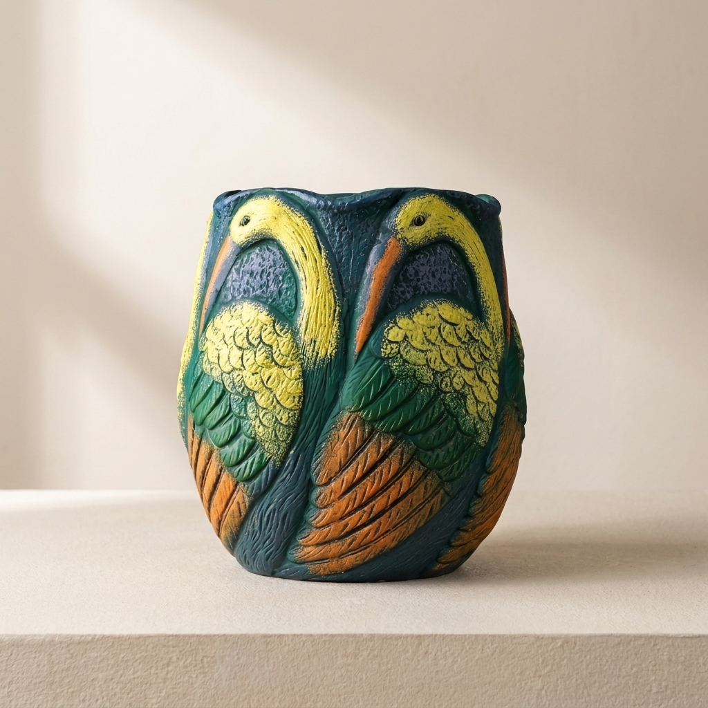 Decorative Planter Hand Painted Indoor Outdoor Flower Pot