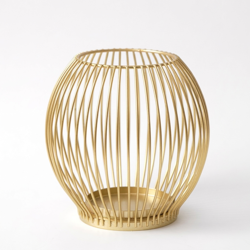 Candle Holder Geometric Wireframe Pillar Candle Stand