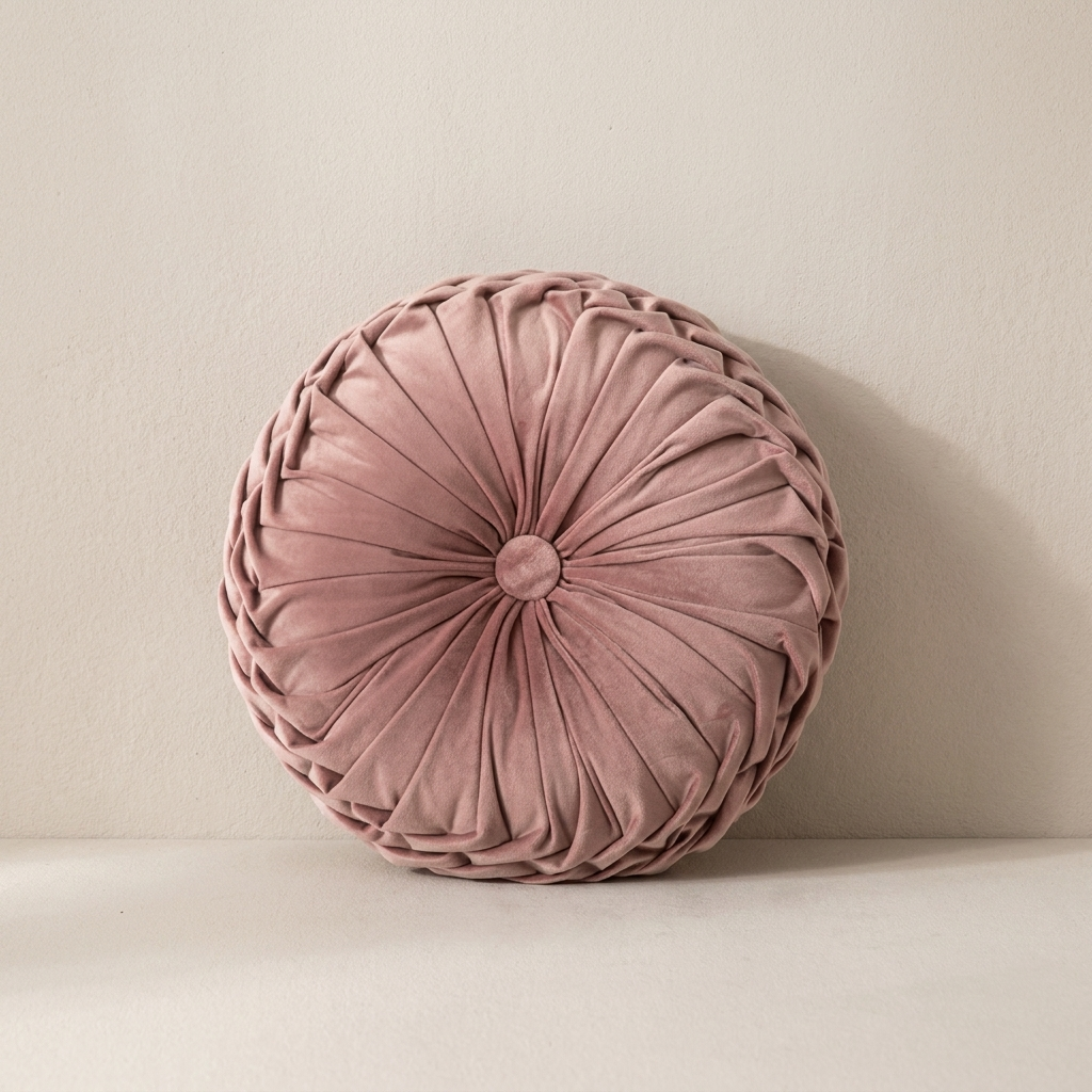 Decorative Pillow Velvet Round Frill Cushion