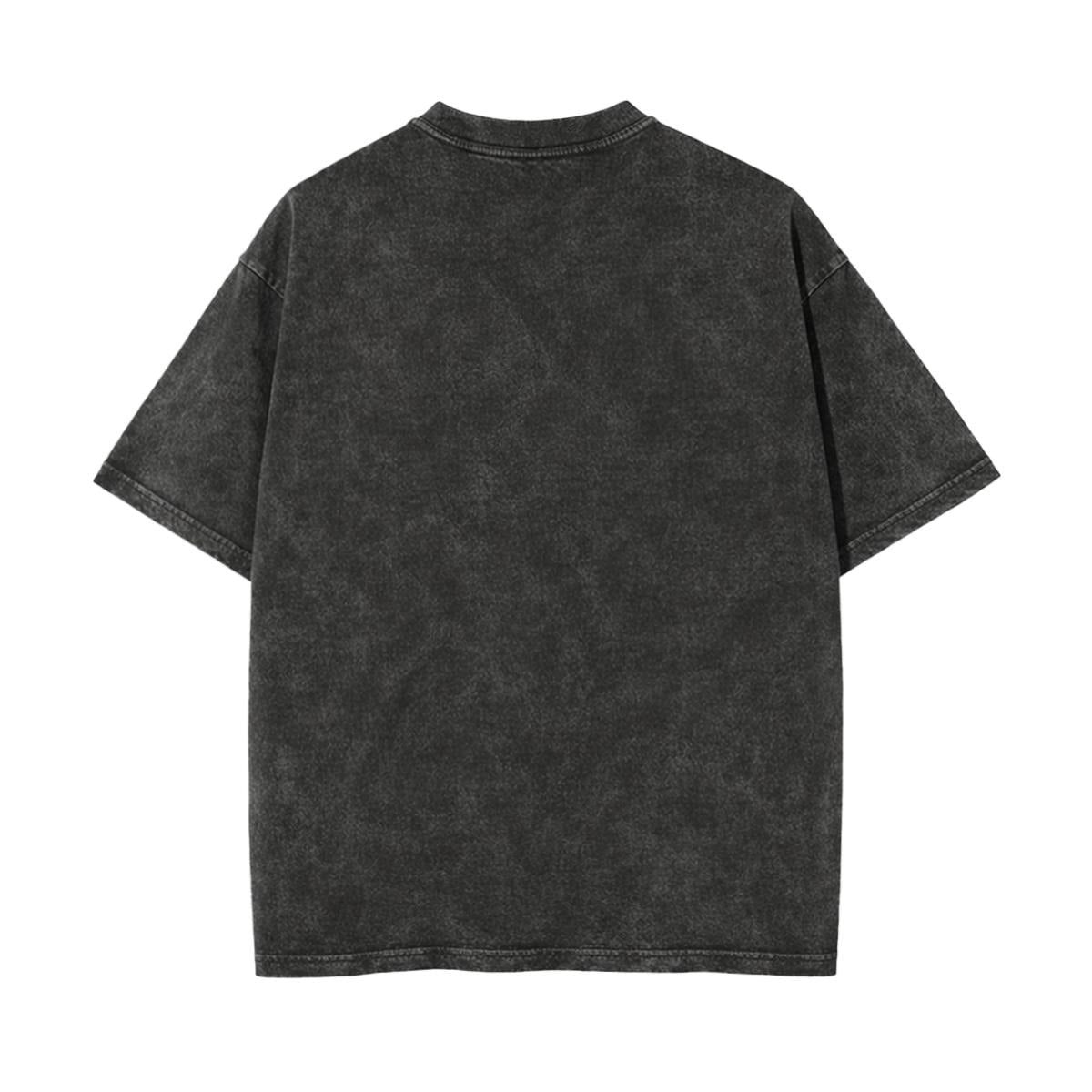 High on Potenuse Washed Tee, Double-Sided — Graffiti Math-Pun Print, 250gsm Heavyweight Made in USA