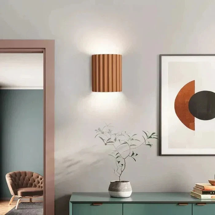 Nordic Resin Plaster Shade Wall Light With Up And Down Glow
