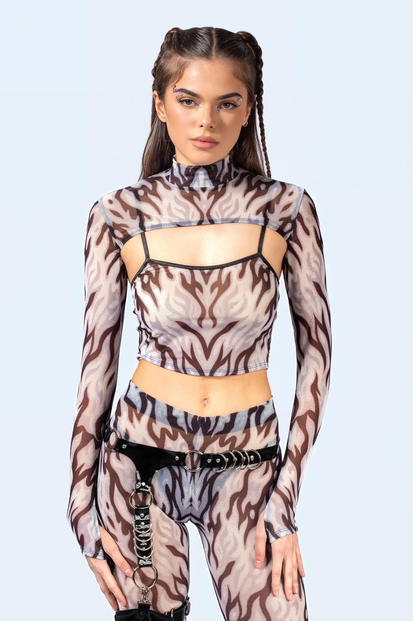 Loose Ends Mesh 2 Piece Shrug Top