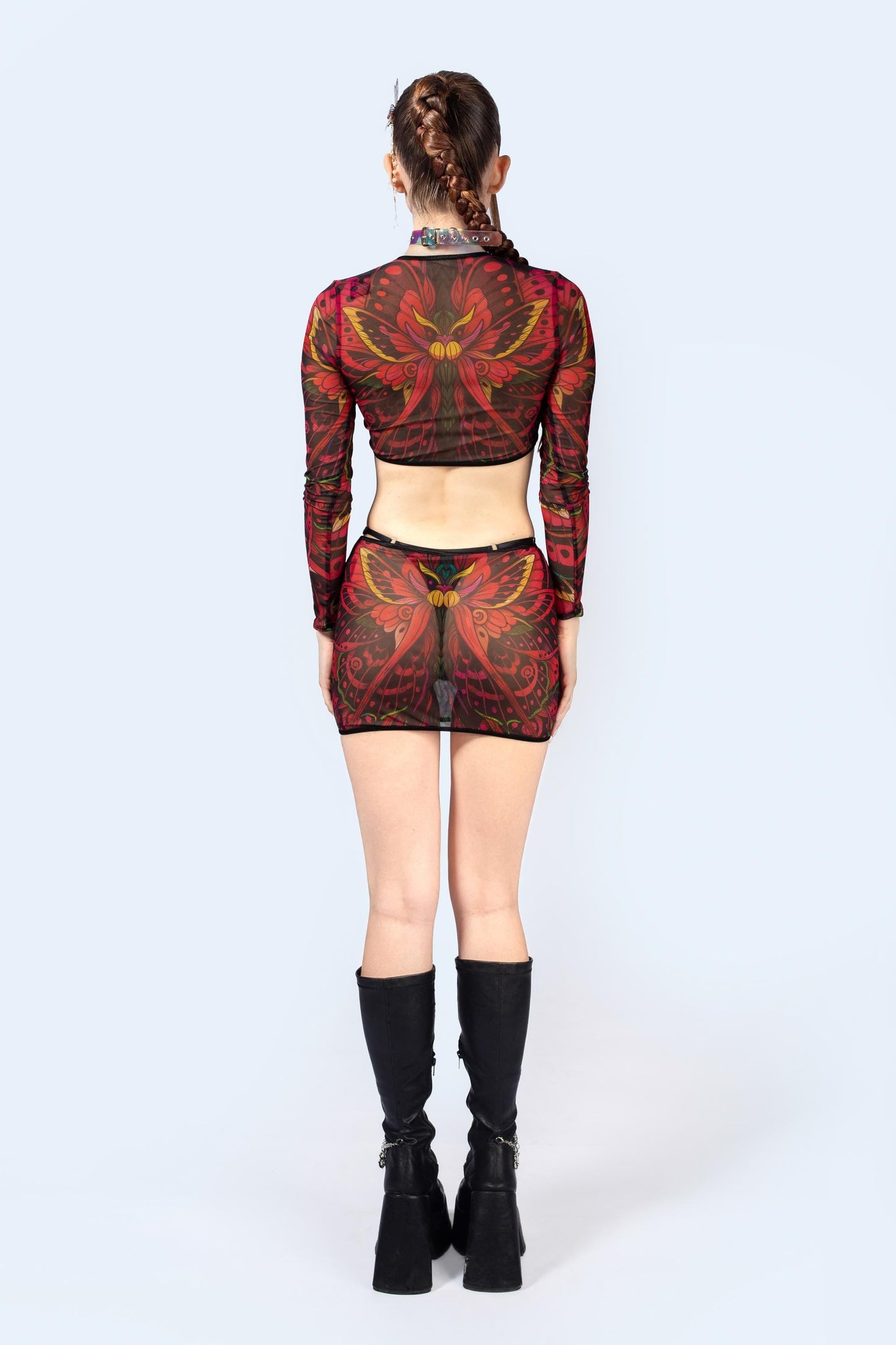 Wingspan Mesh Cutout Skirt