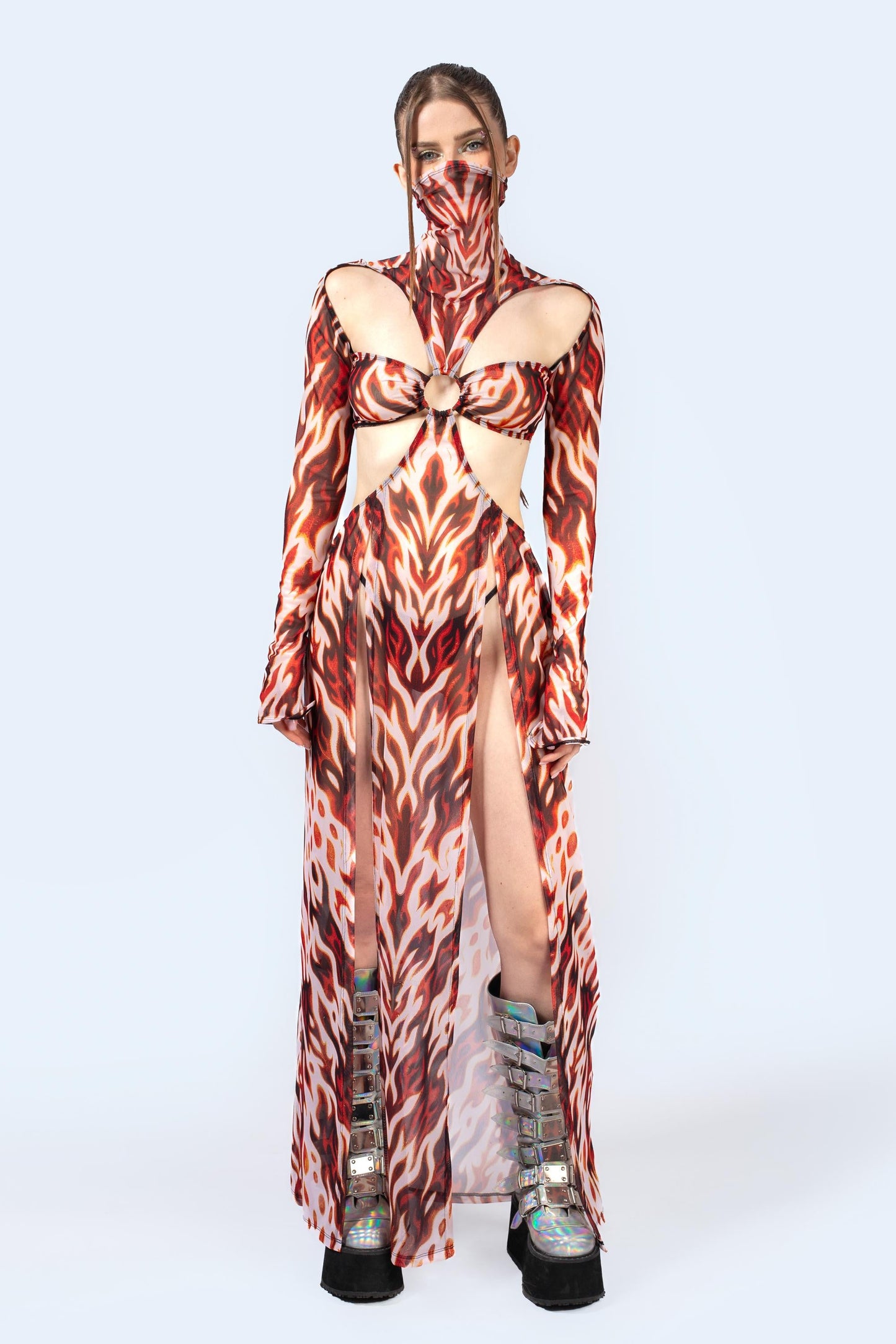 Flaming Loose Ends Maxi Dress