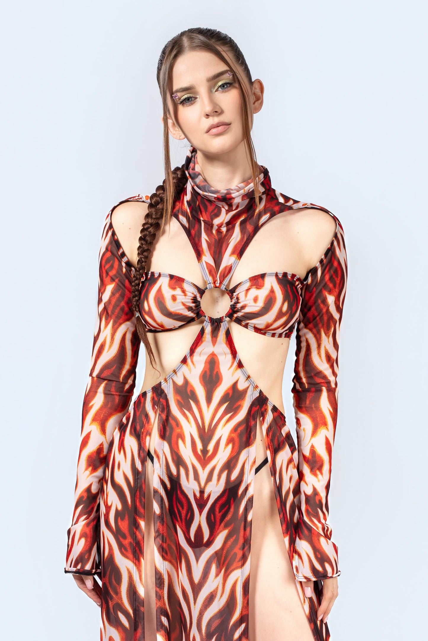 Flaming Loose Ends Maxi Dress
