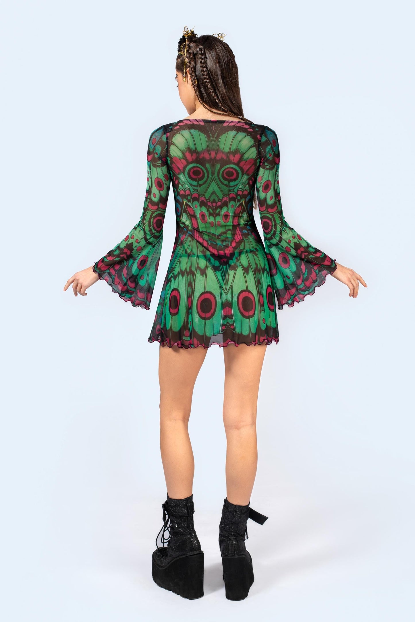 Lucky Moth Mesh Mini Dress