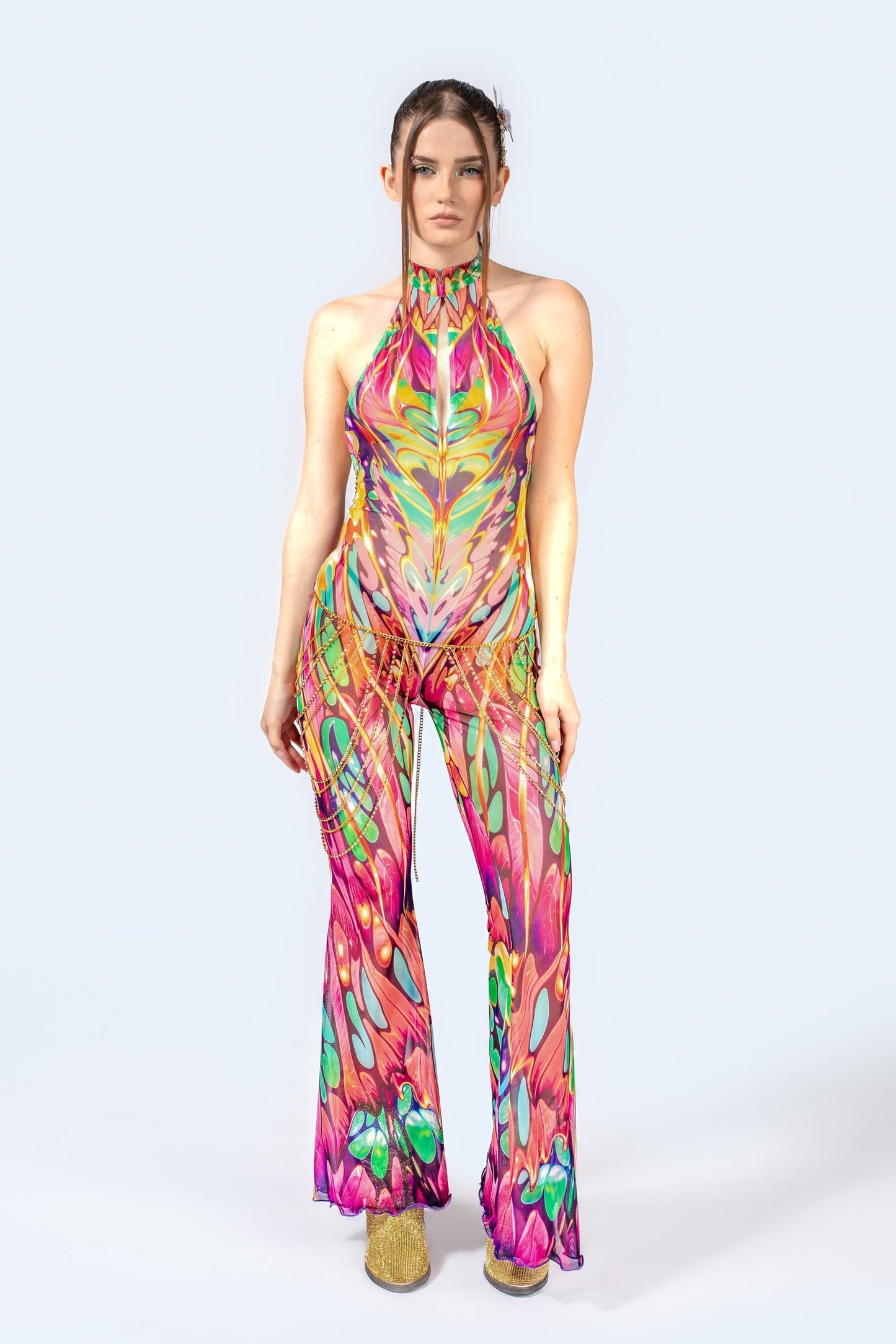 Micro Dose Mesh Halter Romper