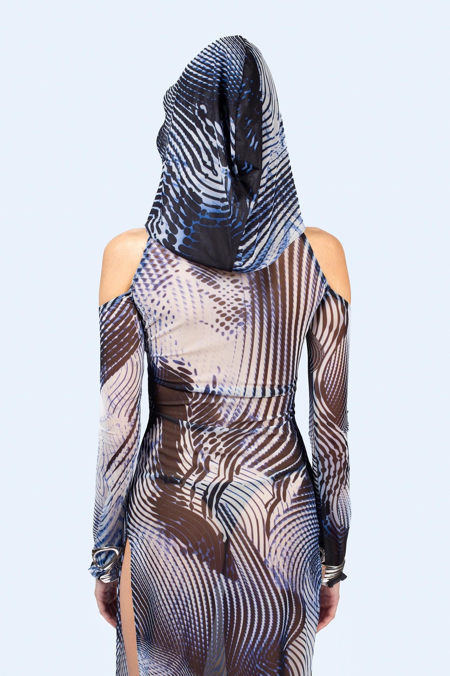 New Wave Hooded Long Sleeve Dress